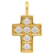 ELEMENTS DONNAORO | Ciondolo croce in oro giallo e brill. | EPF14108.006