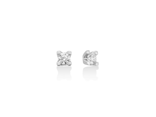 MILUNA | Orecchini punto luce di diamanti con griffe regolari in oro bianco | ERD2386