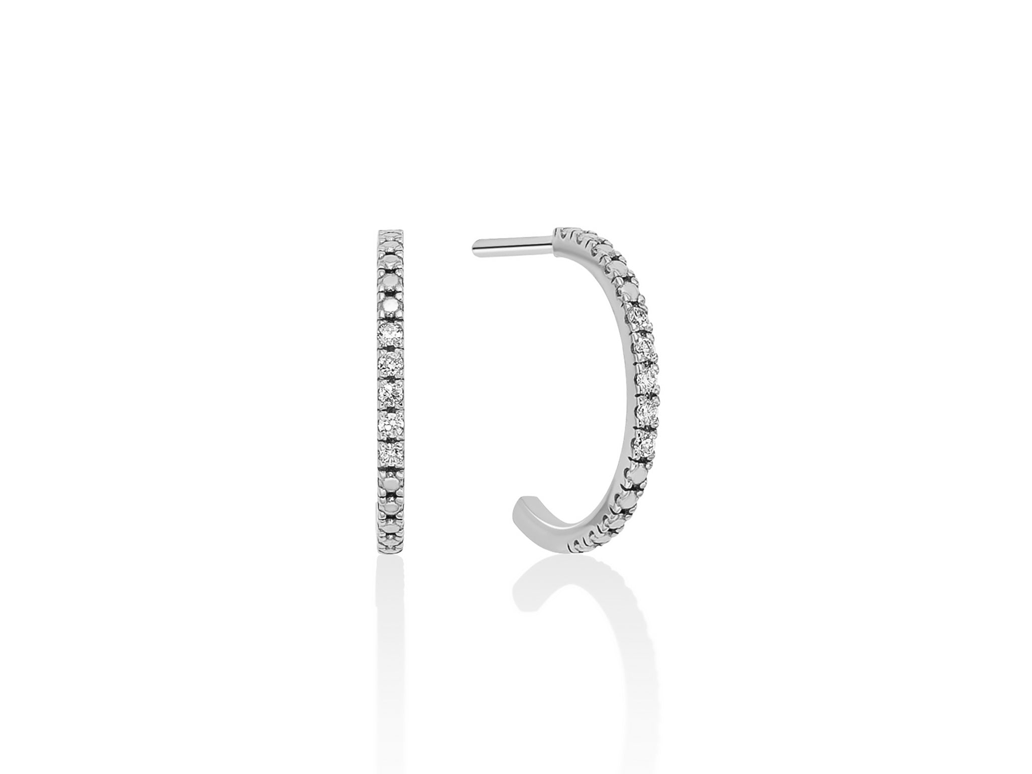 MILUNA | Orecchini a cerchio con dieci diamanti in oro bianco 375 | ERD2800X