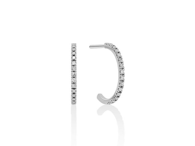 MILUNA | Orecchini a cerchio con dieci diamanti in oro bianco 375 | ERD2800X