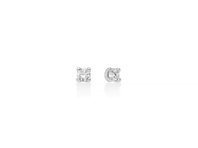 MILUNA | Orecchini punto luce con diamanti in oro bianco 750 e design a griffe regolari | ERD3195
