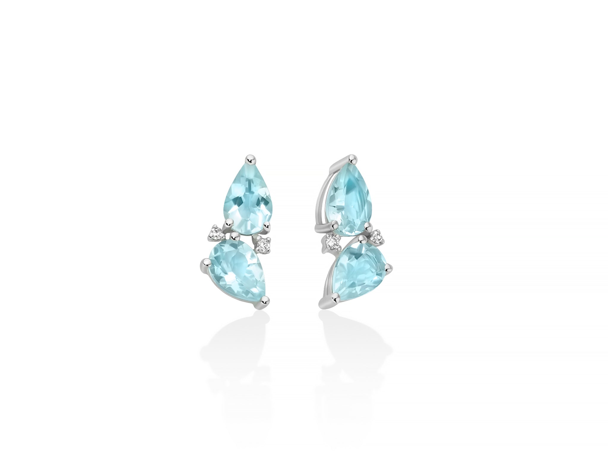 MILUNA | Orecchini con acquamarine a goccia e diamanti in oro bianco | ERD3308