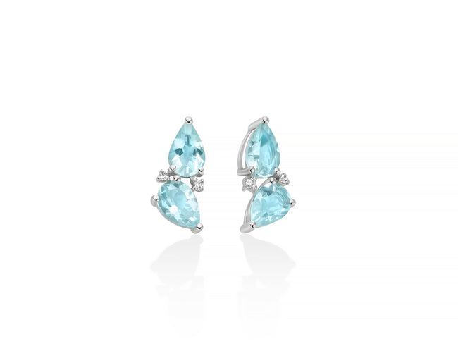 MILUNA | Orecchini con acquamarine a goccia e diamanti in oro bianco | ERD3308
