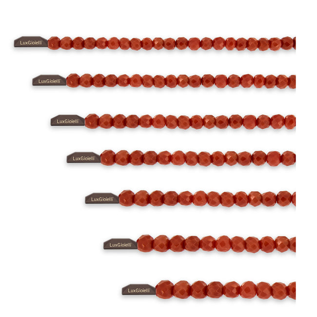 LuxGioielli | Filo di corallo rosso sfaccettato | FFLCS1C