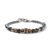 MARIA CRISTINA STERLING | BRACCIALE UOMO CUE FIRE IN ARGENTO PIETRE E CRISTALLI NERI | G4142