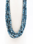 Gemmarium | Collana multifilo Acquamarina Cubo, Ematite, Macramè | ACQCOLL7F001/1