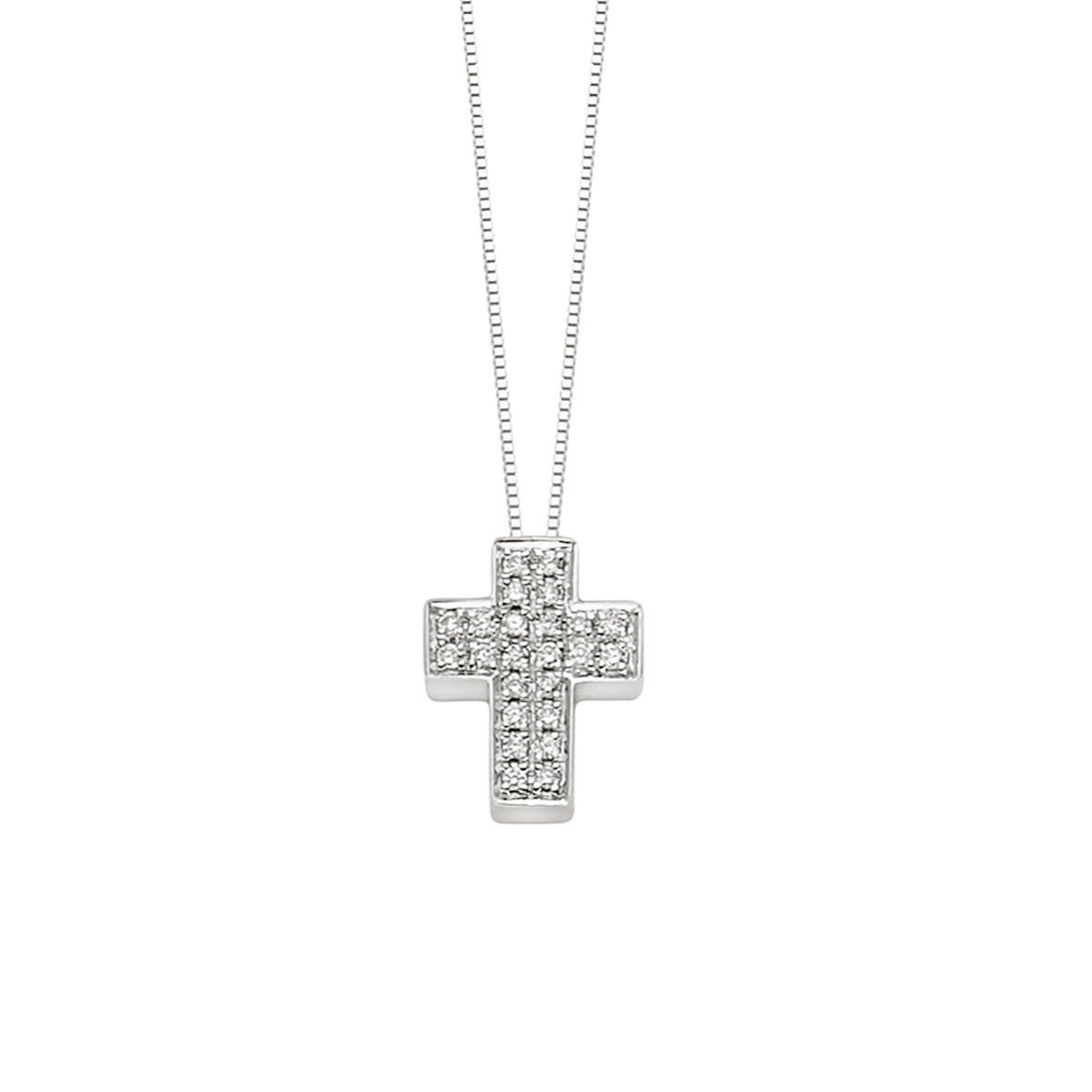 DONNAORO | Girocollo Croce con Diamanti | DFPF7587.007