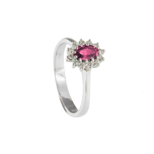 LuxGioielli | Anello in oro con Rubino e diamanti | AN303R1