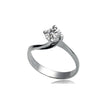 OROGIOIA | Anello solitario in oro bianco 375 | OAS12404
