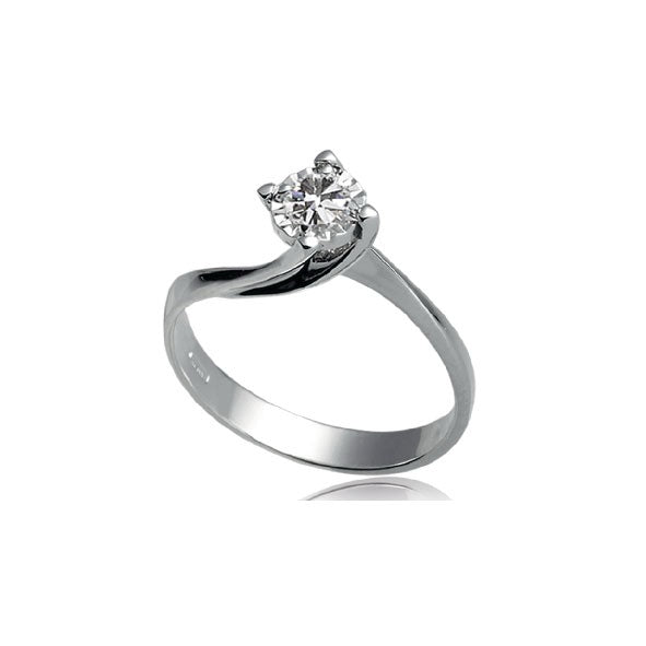 OROGIOIA | Anello solitario in oro bianco 375 | OAS12404