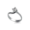 OROGIOIA | Anello solitario in oro bianco 375 | OAS12404