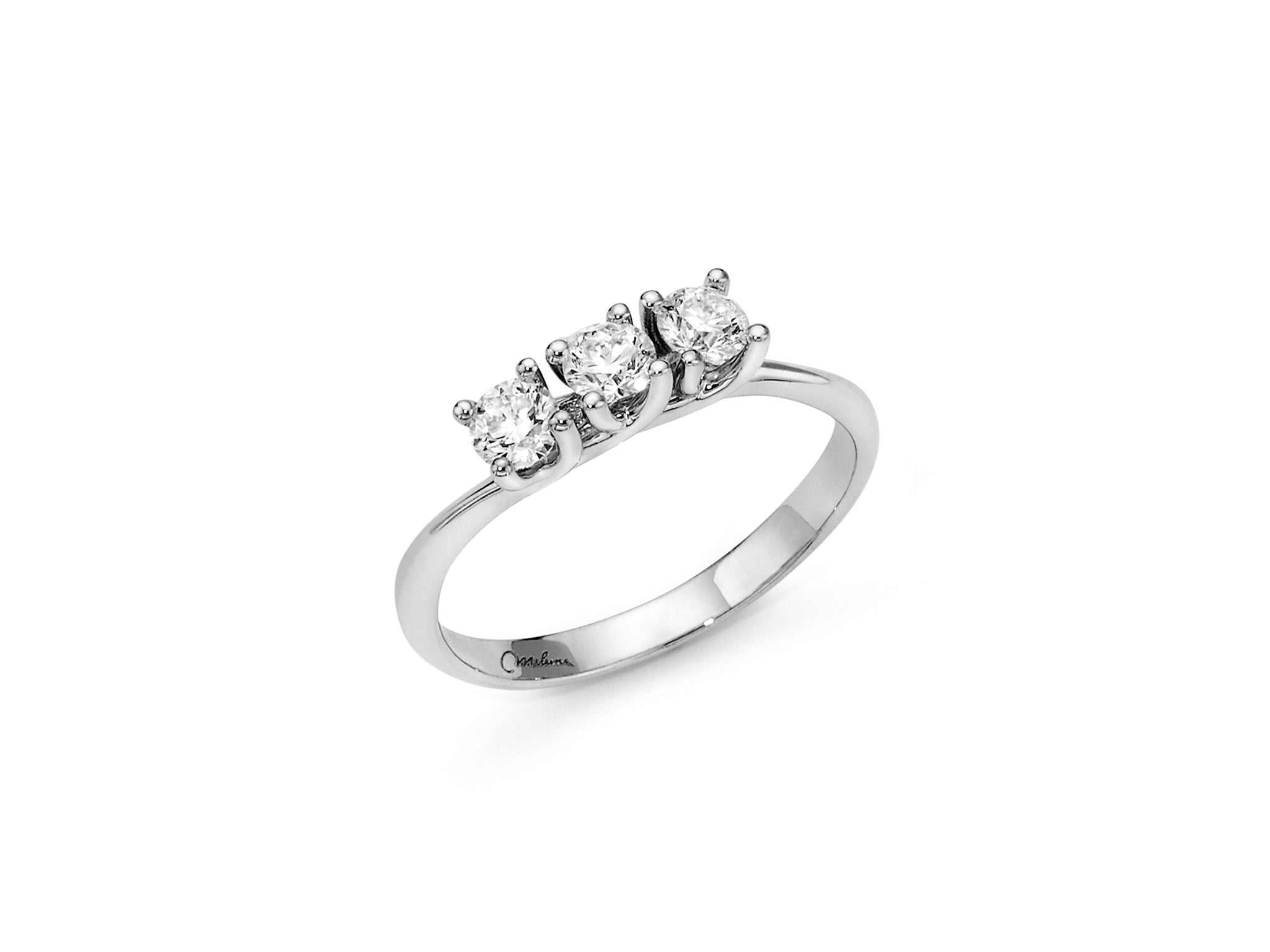 MILUNA | Anello trilogy con diamanti in oro bianco | LID3295