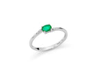 MILUNA | Anello con smeraldo ovale e diamanti in oro bianco 375 | LID3727X