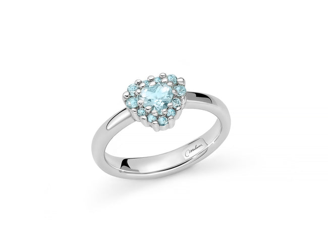 MILUNA | Anello in argento e Gemma del Cielo a cuore | LID3860