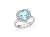 MILUNA | Anello in argento con Gemma del Cielo a cuore | LID3889