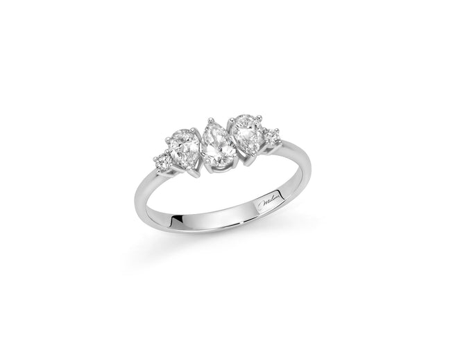 MILUNA | Anello trilogy di diamanti taglio goccia | LID4047