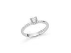 MILUNA | Anello solitario con diamante in oro bianco 750 e design a griffe regolari | LID4076