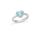 MILUNA | Anello con Gemma del Cielo a cuore piccolo e topazi bianchi in argento | LID4245