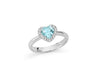 MILUNA | Anello con Gemma del Cielo a cuore piccolo e topazi bianchi in argento | LID4245