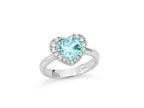 MILUNA | Anello con Gemma del Cielo a cuore medio e topazi bianchi in argento | LID4246