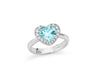 MILUNA | Anello con Gemma del Cielo a cuore medio e topazi bianchi in argento | LID4246