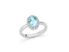 MILUNA | Anello con Gemma del Cielo ovale piccolo e topazi bianchi in argento | LID4250
