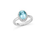 MILUNA | Anello con Gemma del Cielo ovale e topazi bianchi in argento | LID4251