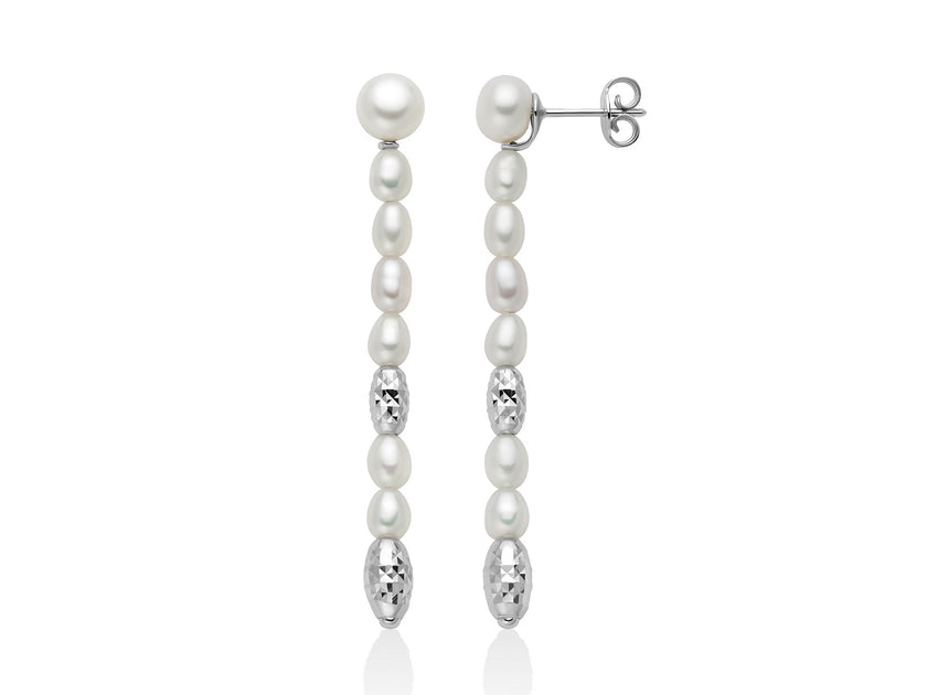MILUNA | Orecchini pendenti Pepite di perle con elementi in argento | PER2793B