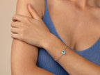 MILUNA | Bracciale con Gemma del Cielo a cuore medio e topazi bianchi in argento | BRD1253