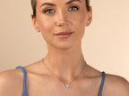 MILUNA | Collana con Gemma del Cielo a cuore piccolo e topazi bianchi in argento | CLD5433