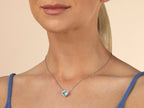 MILUNA | Collana con Gemma del Cielo a cuore medio e topazi bianchi in argento | CLD5434