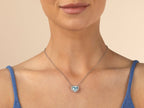 MILUNA | Collana con Gemma del Cielo a cuore grande e topazi bianchi in argento | CLD5435