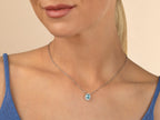 MILUNA | Collana con Gemma del Cielo ovale piccolo e topazi bianchi in argento | CLD5439