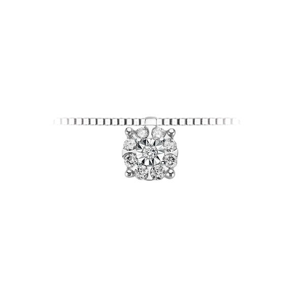 OROGIOIA | Collana in oro bianco 375 a pavè con diamanti | OPF12407