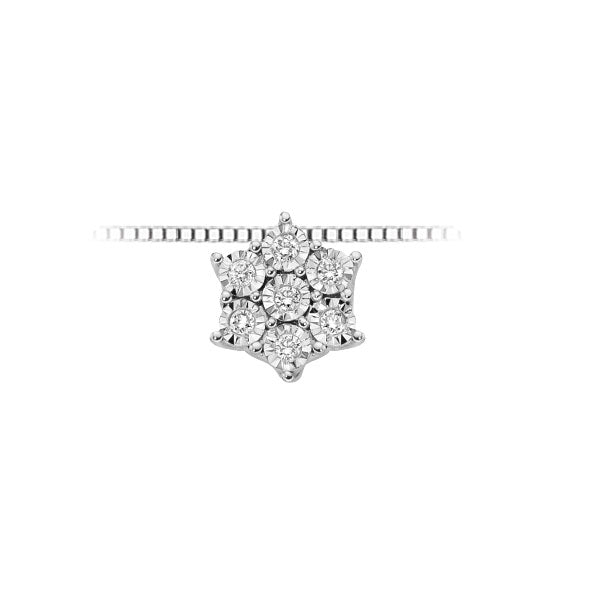 OROGIOIA | Collana in oro bianco 375 a stella con diamanti | OPF12412