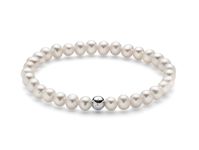 MILUNA | Bracciale di perle Oriente con elastico e dettaglio in argento | PBR3034