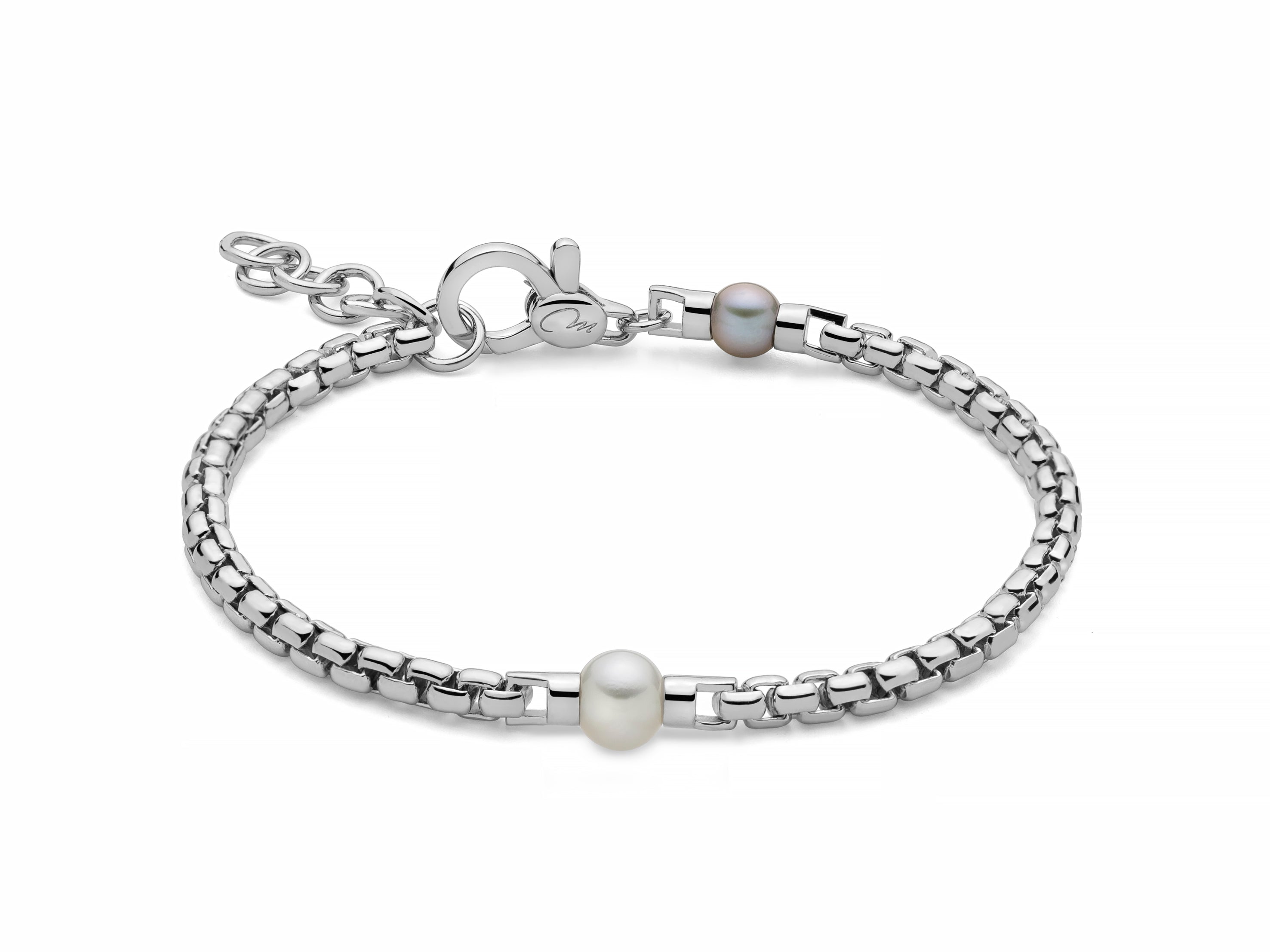 MILUNA UOMO | Bracciale in argento e perla centrale | PBR3460