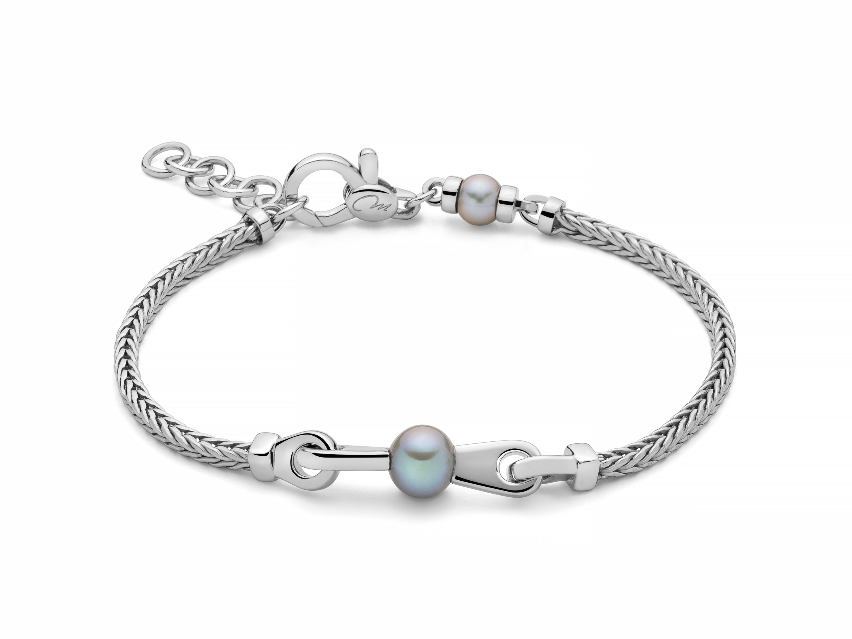 MILUNA UOMO | Bracciale in argento e perle grigie | PBR3462