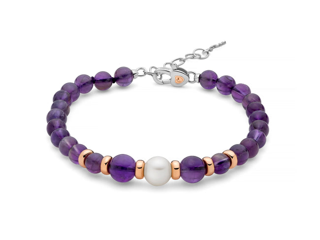 MILUNA | Bracciale argento perle e ametiste | PBR3539