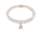MILUNA | Bracciale di perle Oriente con elastico e dettaglio bimbo in argento | PBR3584