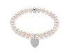 MILUNA | Bracciale di perle Oriente con elastico e dettaglio cuore in argento | PBR3587