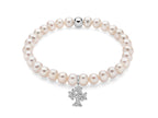 MILUNA | Bracciale di perle Oriente con elastico e dettaglio albero in argento | PBR3592