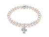 MILUNA | Bracciale di perle Oriente con elastico e dettaglio albero in argento | PBR3592