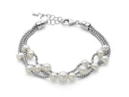 MILUNA | Bracciale in argento a tre fili con perle Oriente | PBR3615