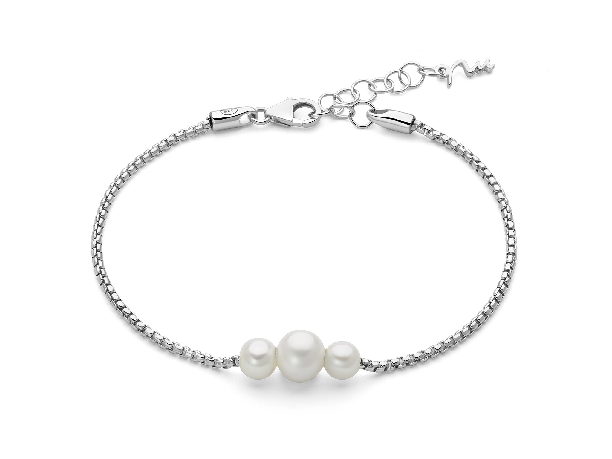 MILUNA | Bracciale in argento e tre perle Oriente | PBR3616