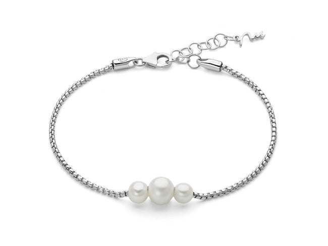 MILUNA | Bracciale in argento e tre perle Oriente | PBR3616