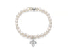 MILUNA | Bracciale di perle Oriente con elastico e dettaglio croce in argento | PBR3693