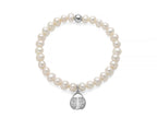 MILUNA | Bracciale di perle Oriente con elastico e dettaglio coccinella in argento | PBR3704