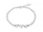 MILUNA | Bracciale di perle Eclissi con sinuosa lavorazione centrale in argento e topazi | PBR3798