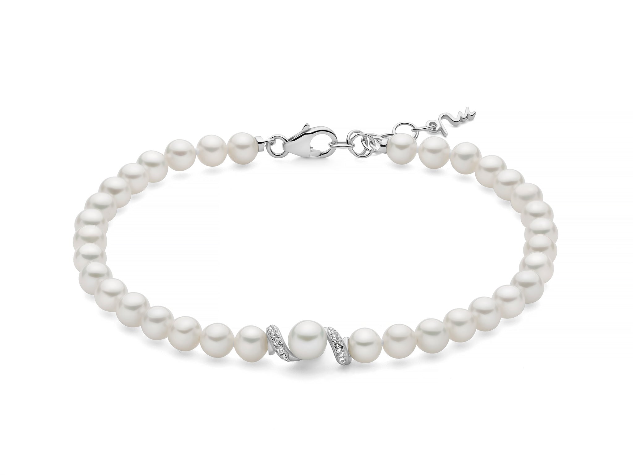MILUNA | Bracciale di perle Eclissi con centrale in argento e topazi | PBR3800